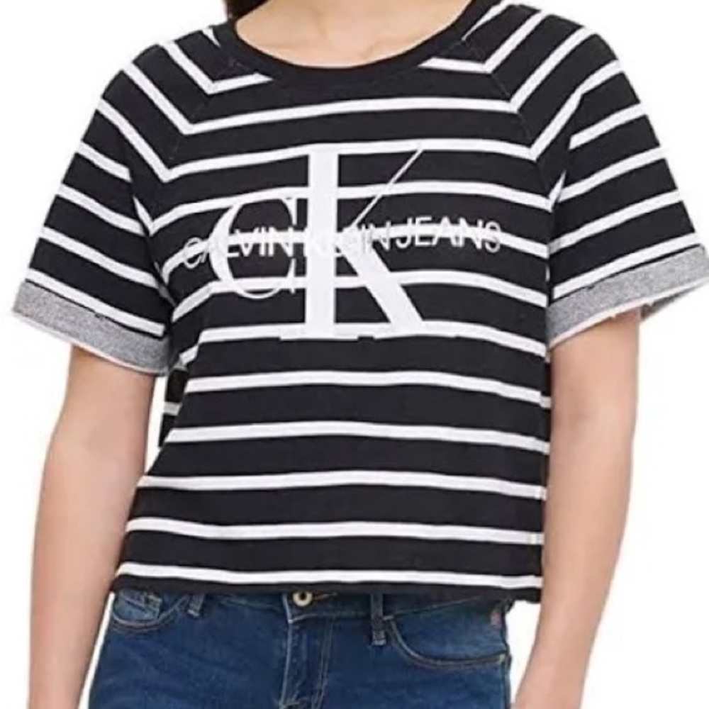 Calvin Klein Jeans Stripped Crop Top